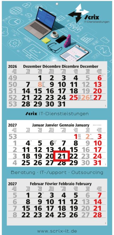 3-Monats Mehrblock-Kalender Kopie
